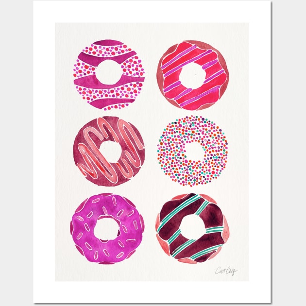 Donuts Magenta Wall Art by CatCoq